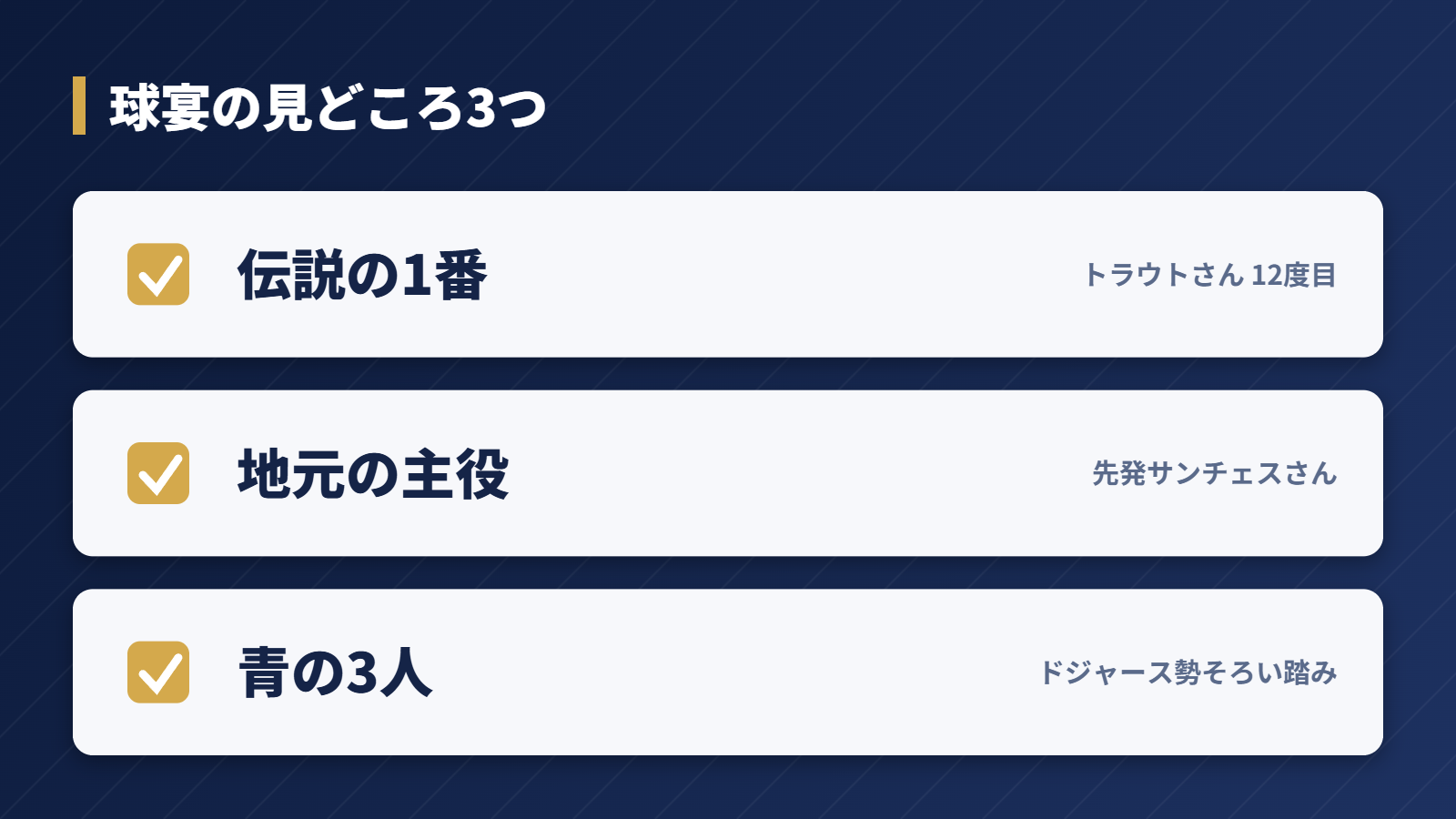 オールスターゲーム2026の見どころ3つのチェックリスト