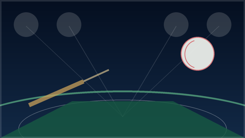 朝の光が差し込む野球場のマウンド