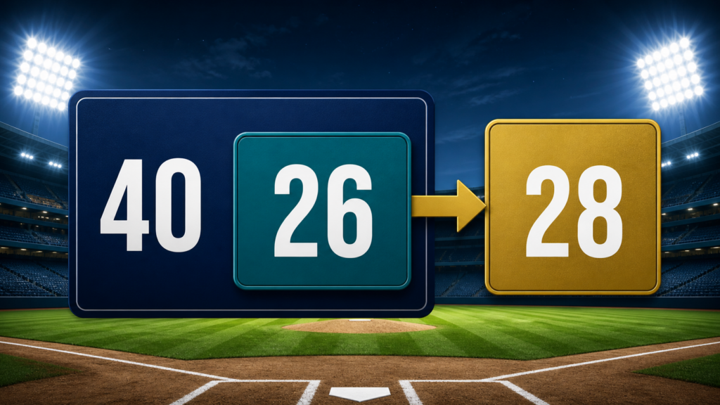 MLBの40人枠と26人枠と28人枠の関係