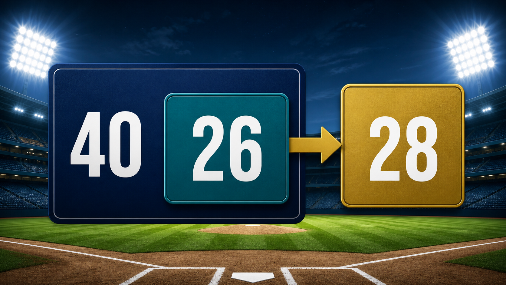 MLBの40人枠と26人枠と28人枠の関係