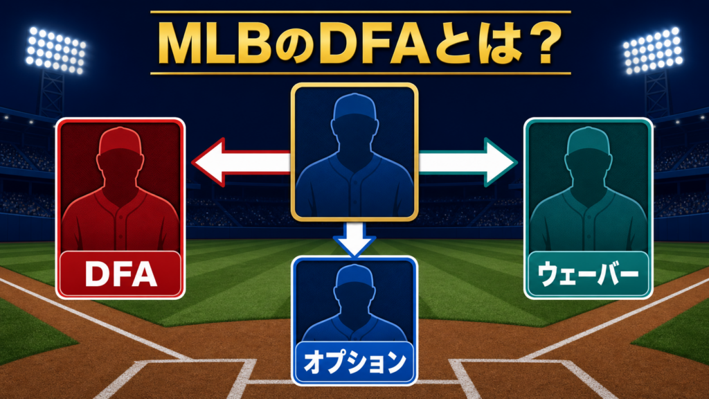 MLBのDFAとウェーバーとマイナーオプションの違い