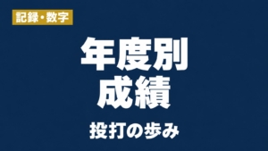 記録・数字、年度別成績、投打の歩み