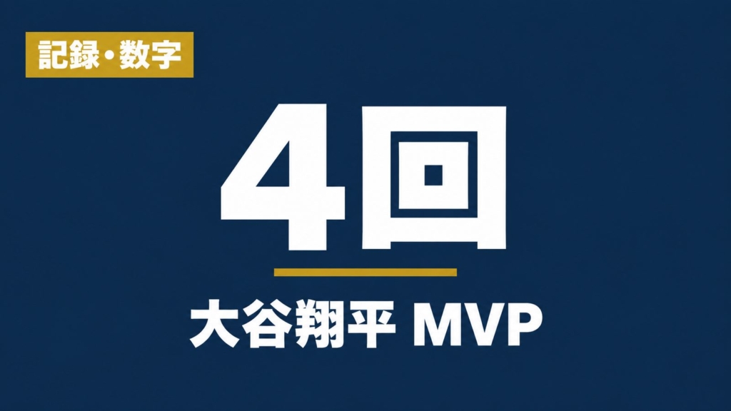 記録・数字、4回、大谷翔平 MVP