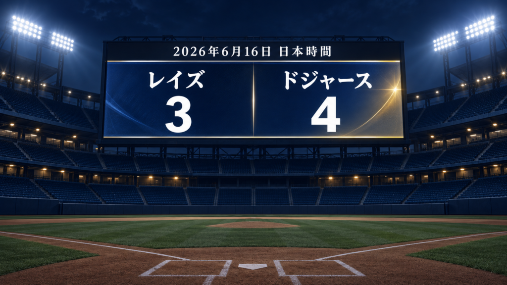 日本時間6月16日のレイズ戦はドジャースが4対3で勝ちました。