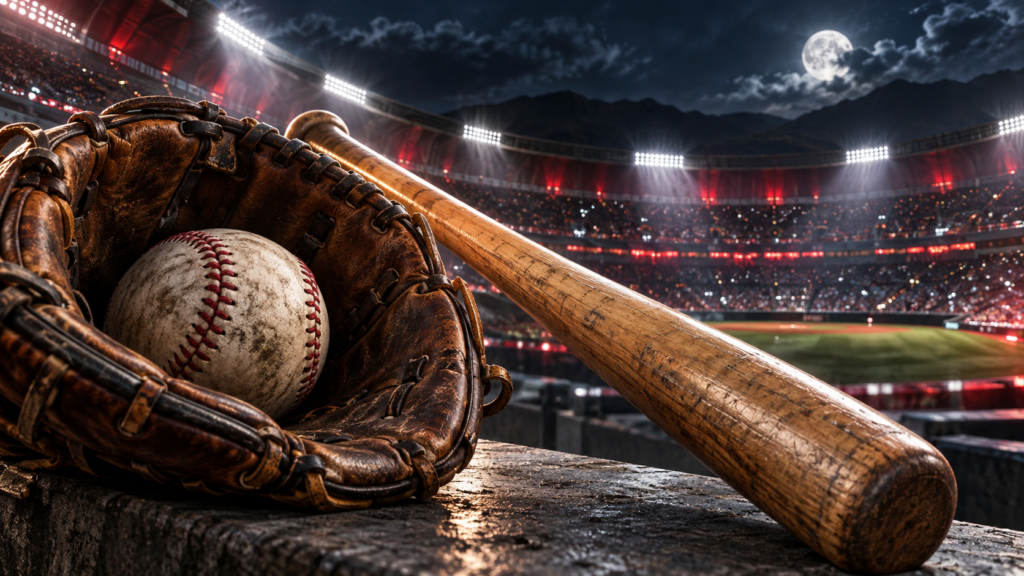 WBC2023年と2026年の役割をバットとグラブで表したイメージ