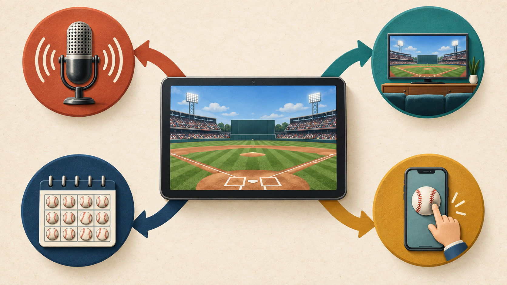 MLB中継サービスを目的別に選ぶための図解イメージ