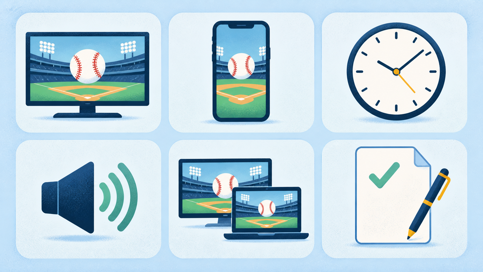 MLB配信サービス申込み前の確認項目を示すイメージ