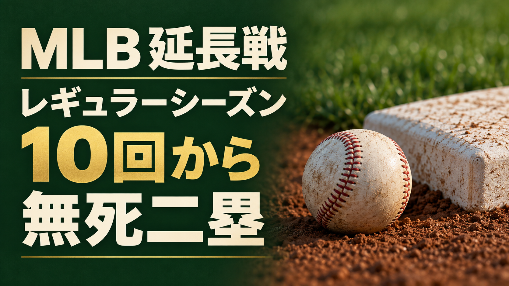 MLBレギュラーシーズンでは、延長10回以降の各回を無死二塁で始めます。