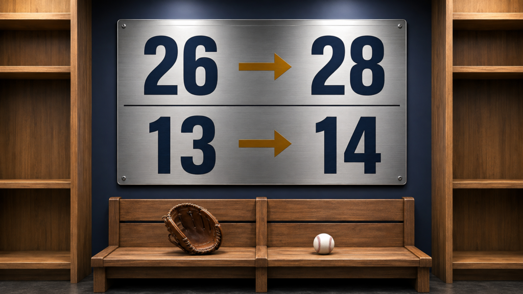 MLBの9月ロースターが26人から28人へ増える図解