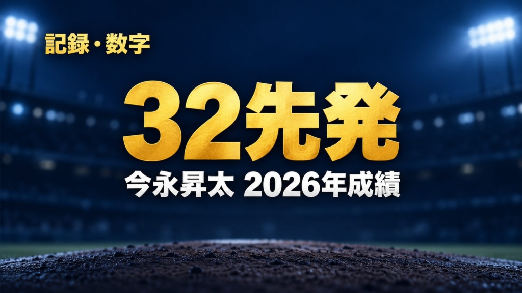 記録・数字、32先発、今永昇太2026年成績