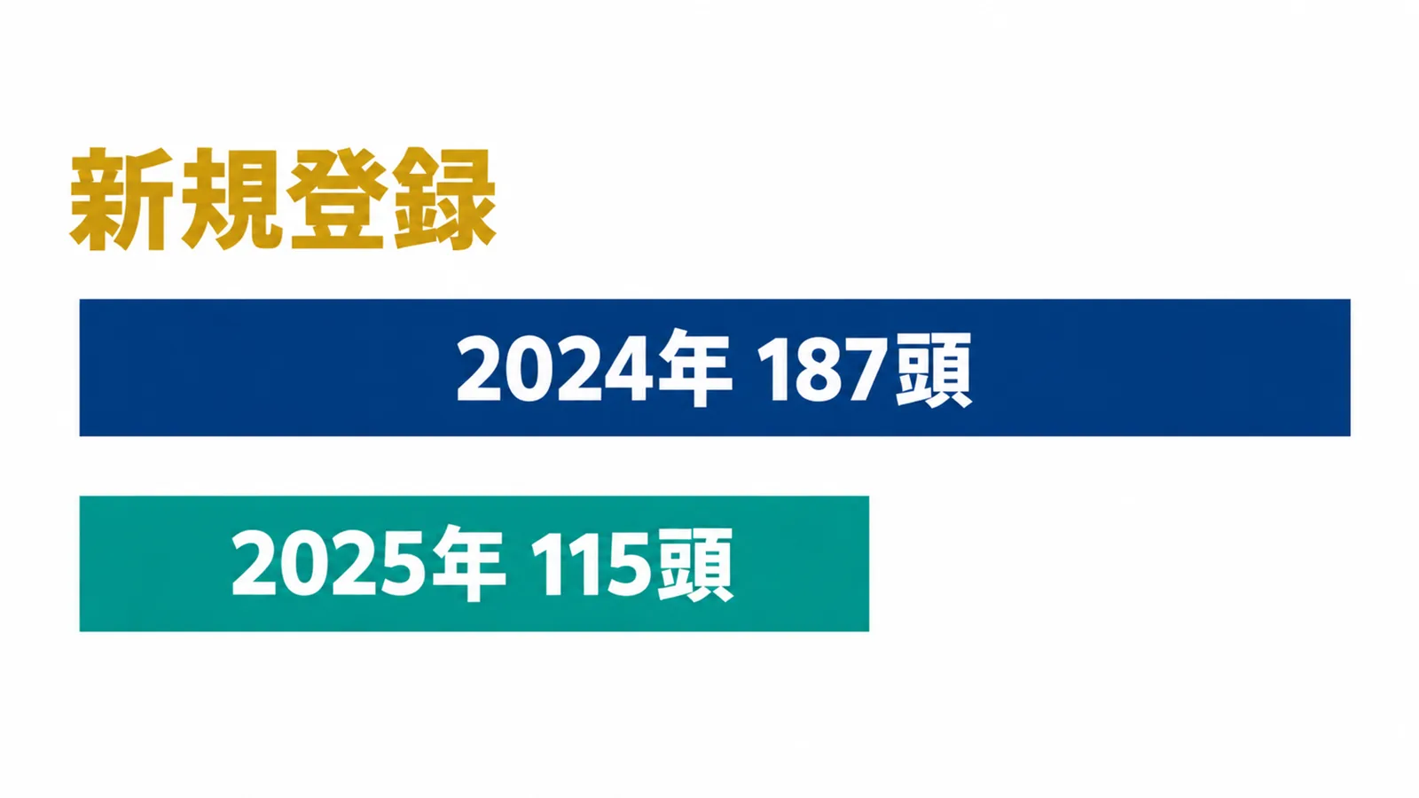コーイケルホンディエの新規登録は2024年187頭、2025年115頭