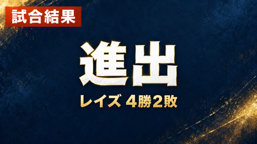 試合結果、進出、レイズ4勝2敗