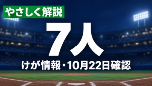 やさしく解説、7人、けが情報・10月22日確認
