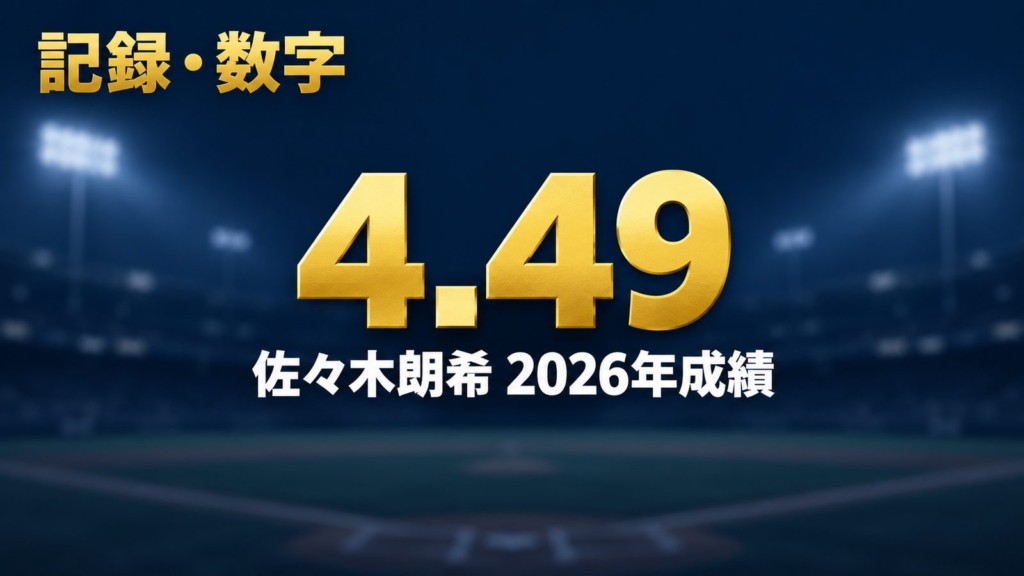 記録・数字、4.49、佐々木朗希2026年成績