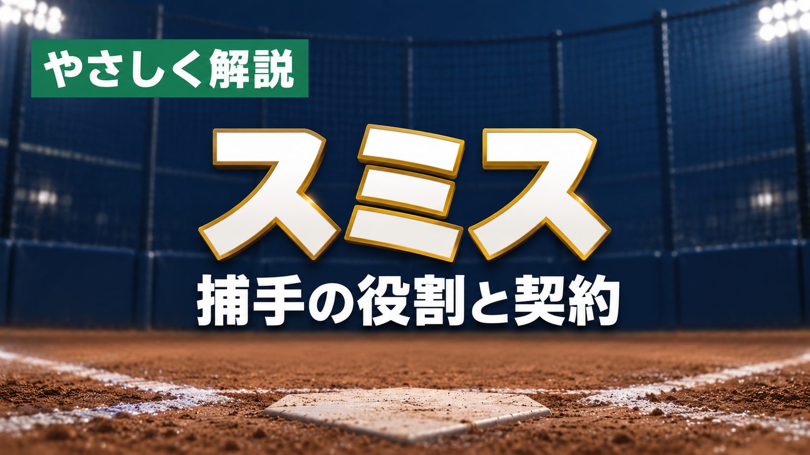 やさしく解説、スミス、捕手の役割と契約